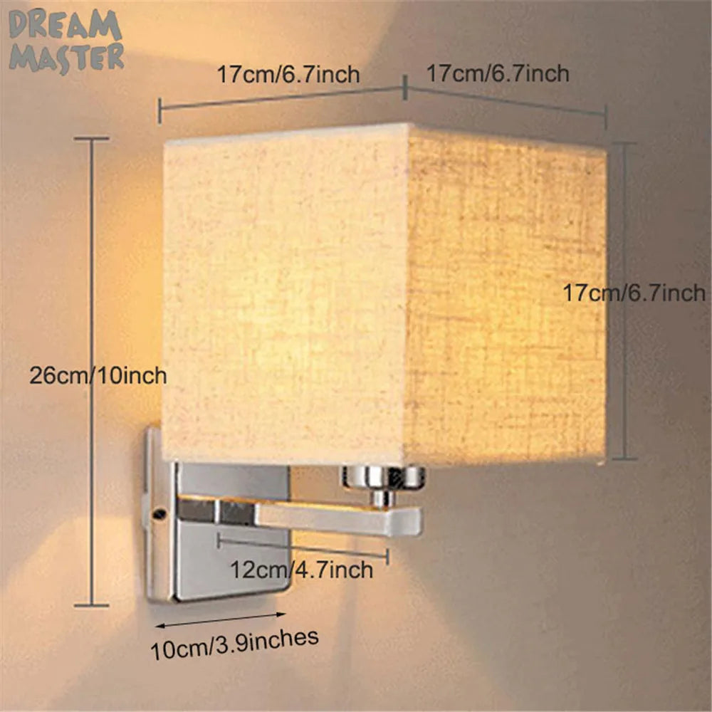 Afralia™ Modern Nordic Style E27 Wall Lamp Stainless Steel Bedroom Study Living Room Decor