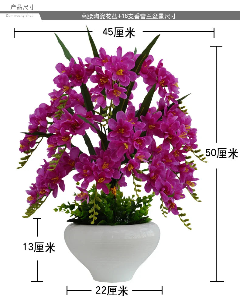 Afralia™ Phalaenopsis Orchid Vase Set - Artificial Flower Home Decoration Bouquet