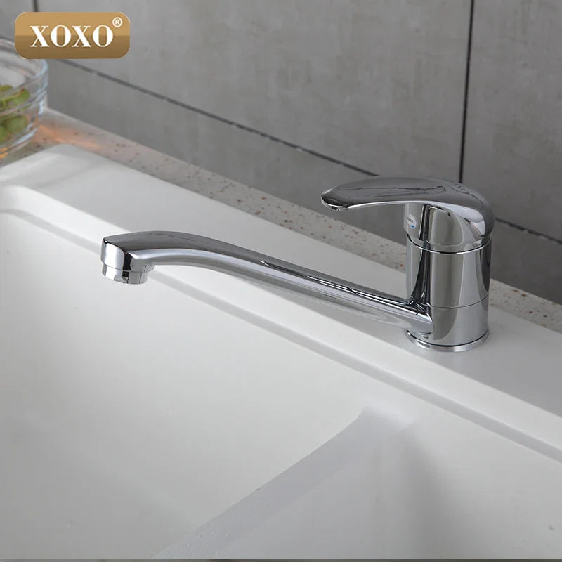 Afralia™ XOXO Chrome Bathroom Faucet for Vanity Vessel Sinks - Single Handle Basin Mixer