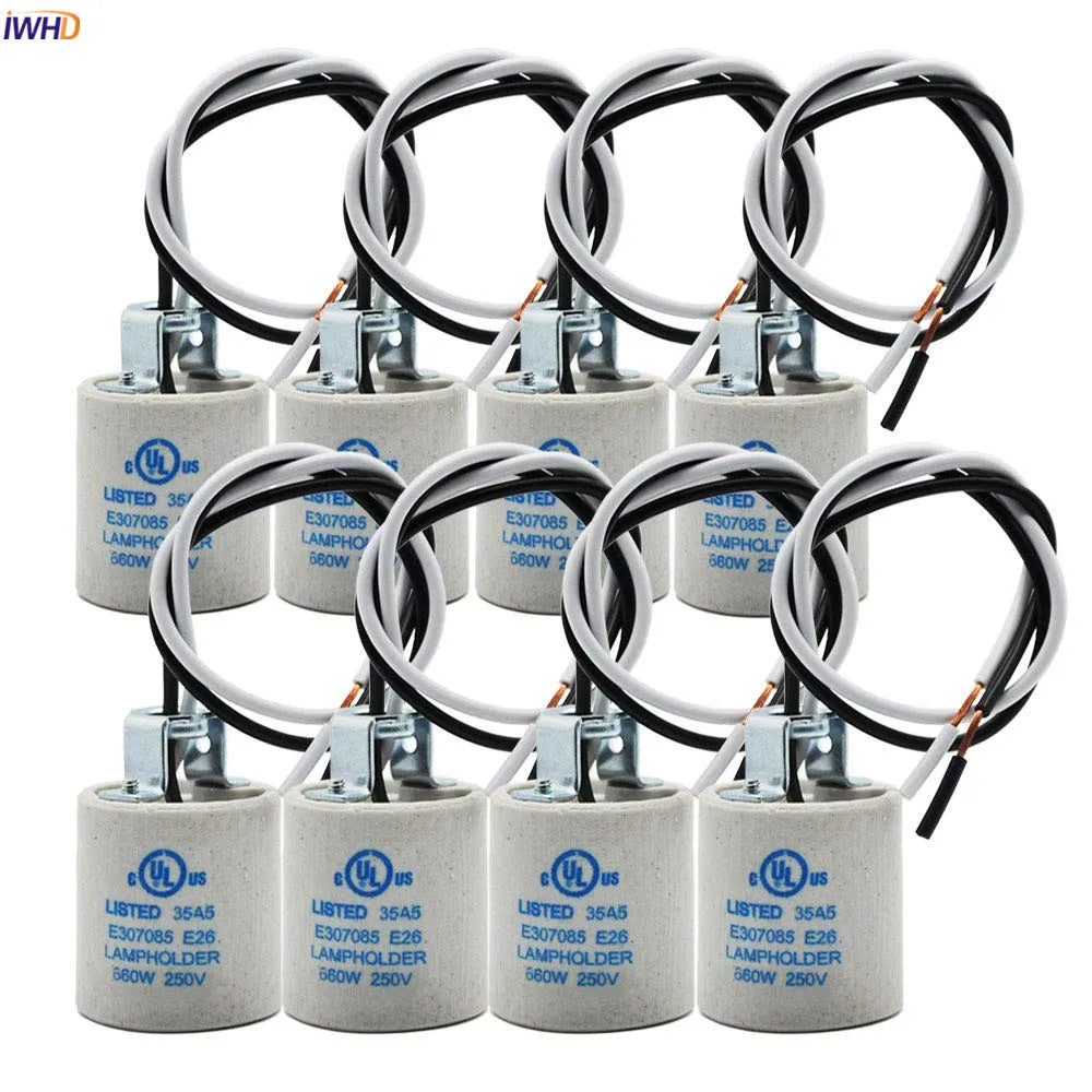Creamic E27 Socket Light Bulb Holder by Afralia™ - UL CE Approved
