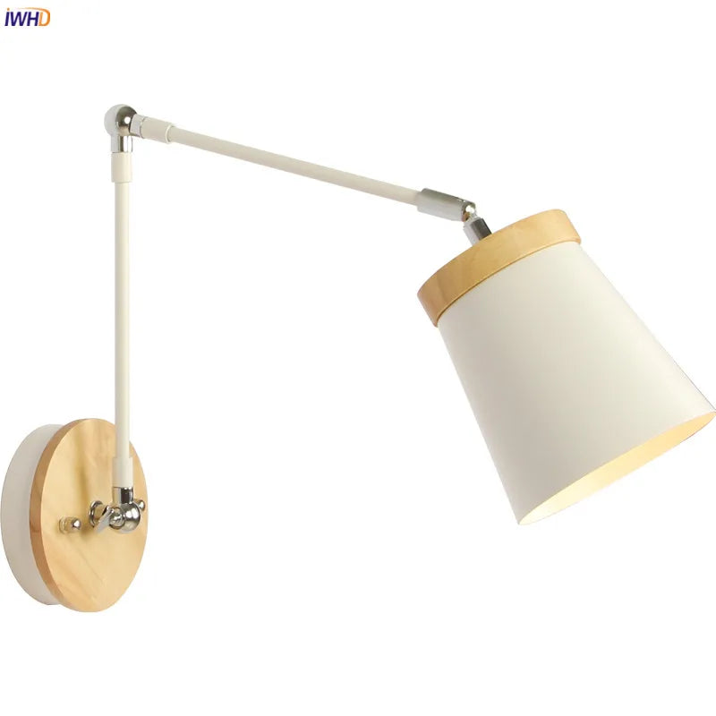 Afralia™ Swing Arm White LED Wall Lamp for Modern Home Lighting Sconce