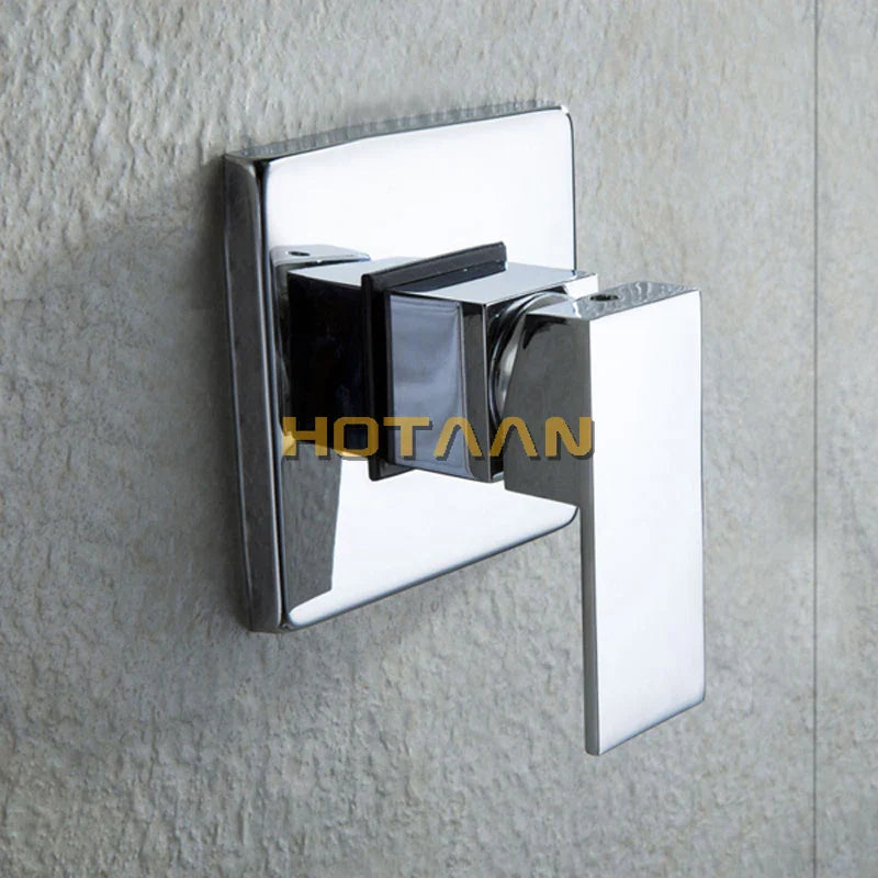 Afralia™ Brass Lanos Rain Shower Set, Bath Mixer Wall Tap for Hotels