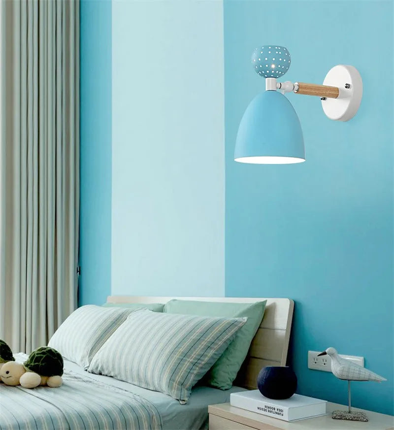 Afralia™ Modern Nordic Wooden Wall Sconce Lamp for Bedroom Reading