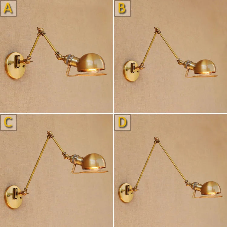Afralia™ Retro Swing Arm Wall Sconce - Vintage Edison Style Wall Lamp