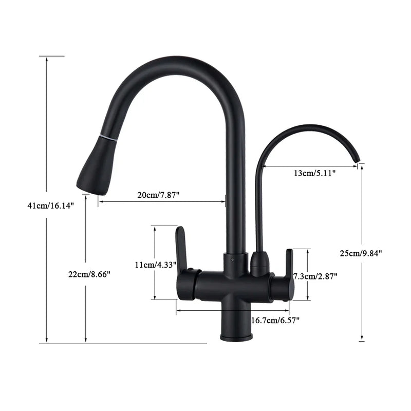 Afralia™ Dual Handle Kitchen Faucet with Black Touch Sensor and Three Modes