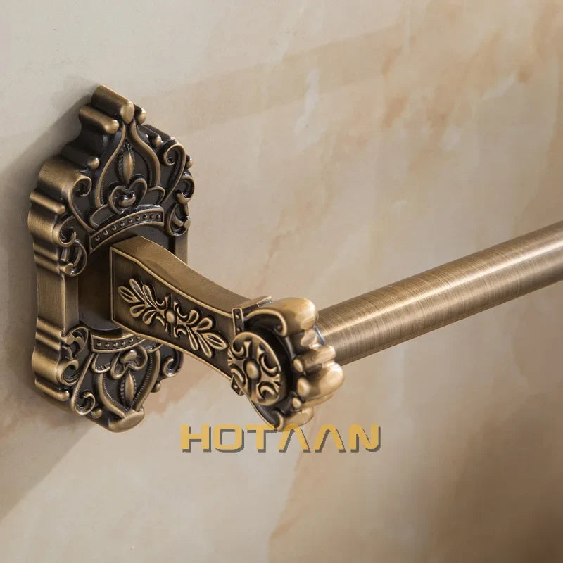 Afralia™ Antique Brass Towel Bar - Wall Mounted Bathroom Accessories