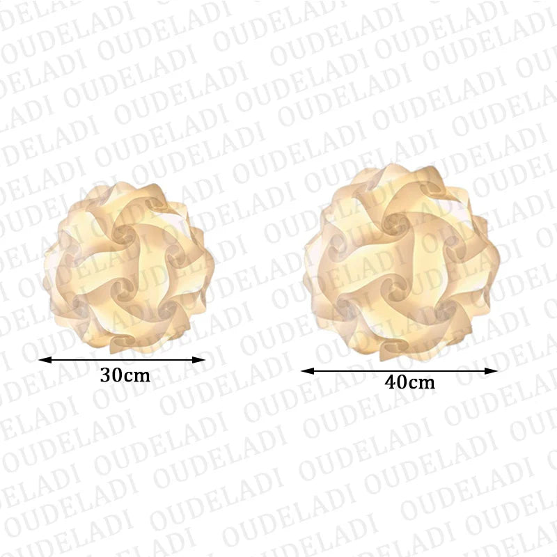 Afralia™ White PP Plastic Jigsaw Pendant Lights 30cm/40cm Modern Decorative Lamp