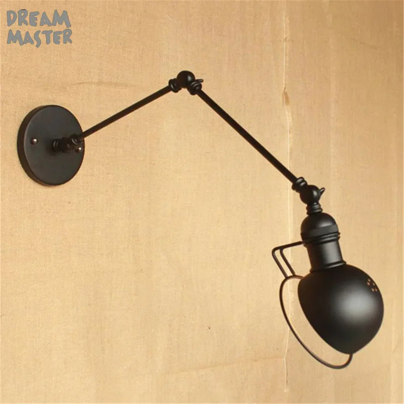 Afralia™ Iron Swing Arm Wall Sconce Light Fixture Set for Home Bar Retro Lighting