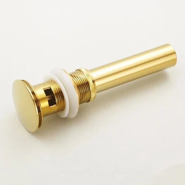 Afralia™ Gold Finish Solid Brass Bathroom Sink Pop Up Drain