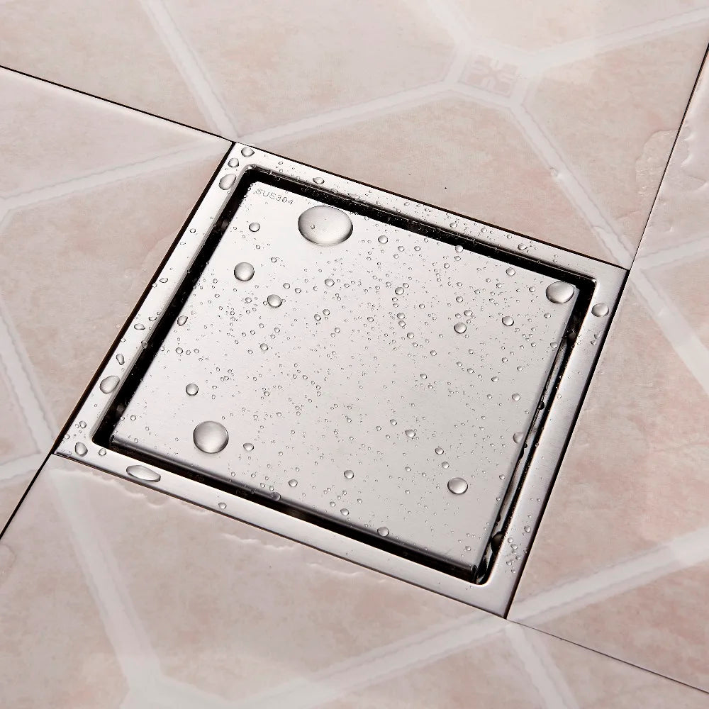 Afralia™ Stainless Steel Tile Insert Square Shower Drain Floor Waste Grate