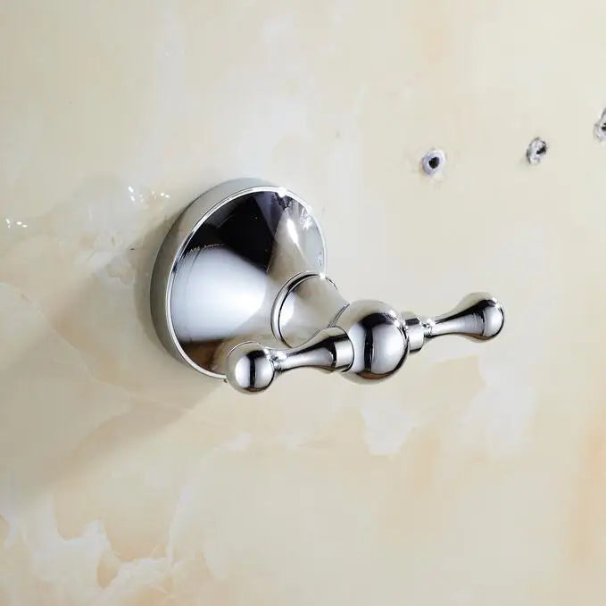 Afralia™ Brass & Crystal Bathroom Set: Towel Rack, Bar, Paper Holder, Soap Dish