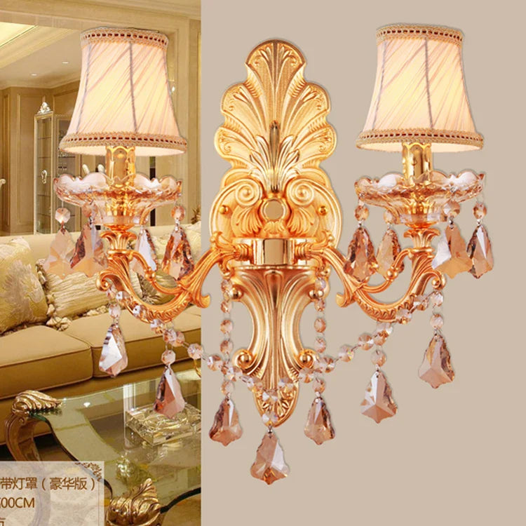 Afralia™ Gold Crystal Wall Light Indoor Lamp - Elegant Alloy Crystal Candle Design