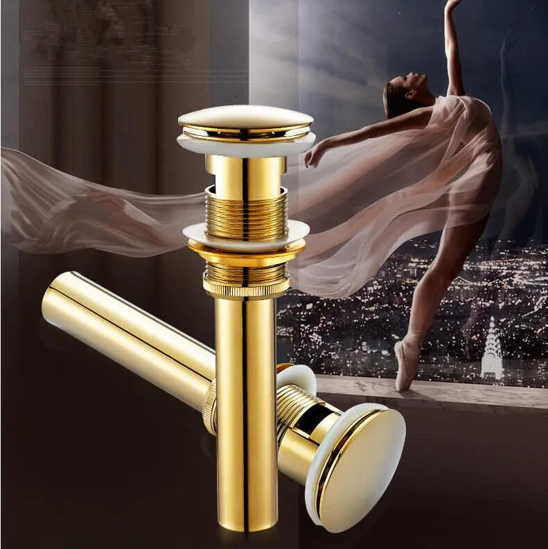 Afralia™ Brass Pop Up Bathroom Basin Waste Drain With Overflow/Without Overflow
