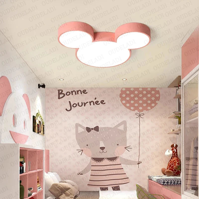 Afralia™ Mickey Modern LED Ceiling Lamp for Children's Room Lighting