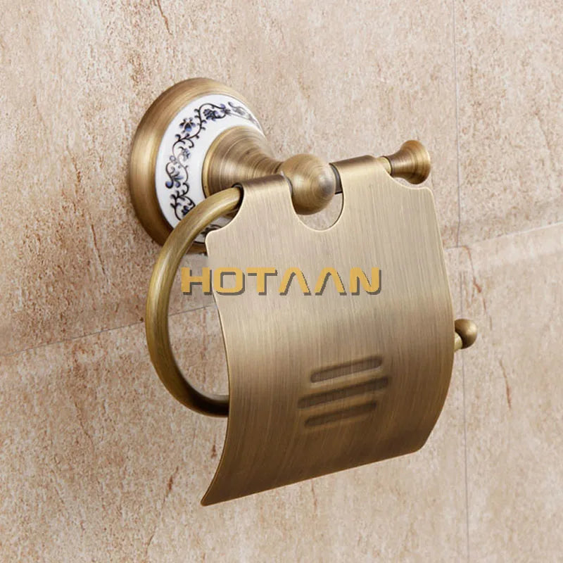 Afralia™ Solid Brass Toilet Paper Holder for Bathroom