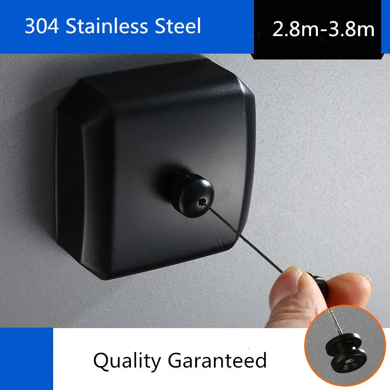Afralia™ Stainless Steel Retractable Clothesline for Indoor Outdoor Laundry Drying