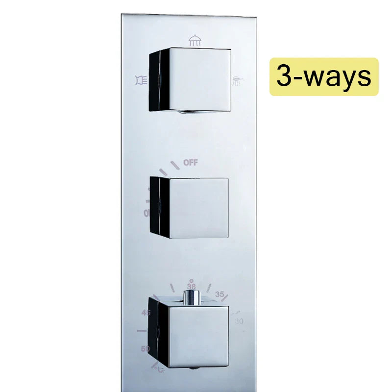 Afralia™ Thermostatic Shower Mixer Valve with 3 Handles