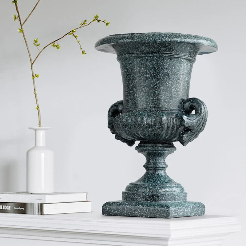 Afralia™ Resin Roman Column Flower Pot Vase for Home Garden Office Decor