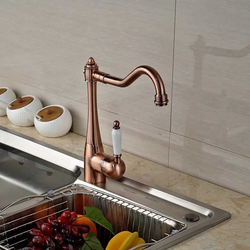 Afralia™ Swivel Spout Kitchen Sink Faucet with Single Handle for Hot and Cold Water