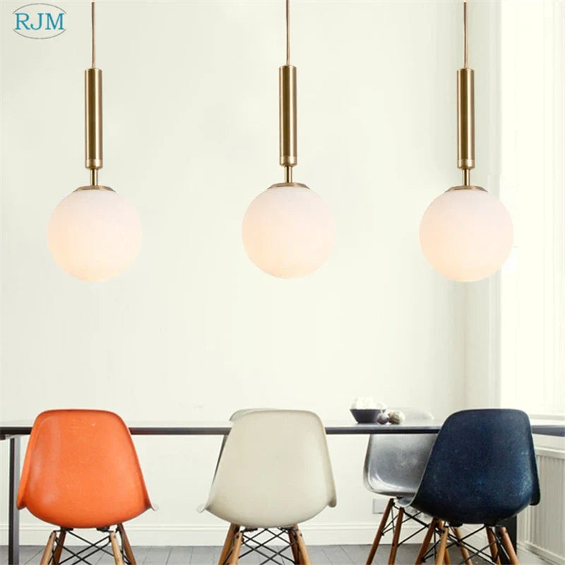 Afralia™ Glass Ball LED Pendant Light: Nordic Modern, Single Head, Creative Design