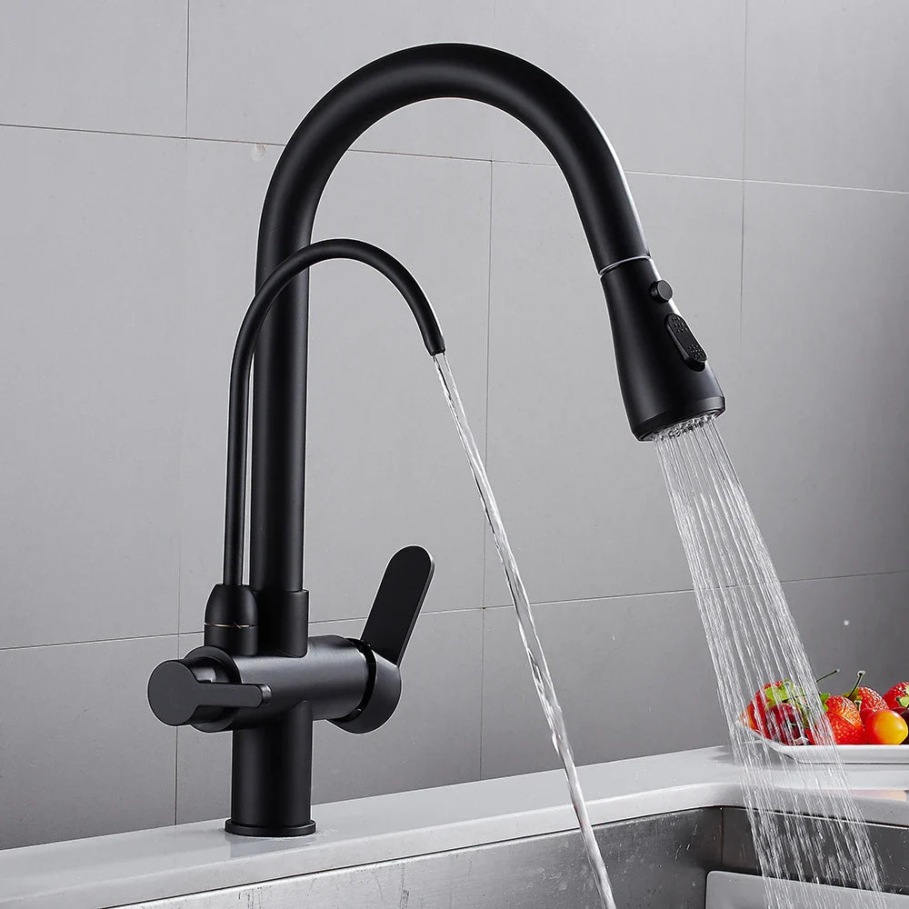 Afralia™ Kitchen Faucet: Three Ways Sink Mixer Crane for Water Filter Tap
