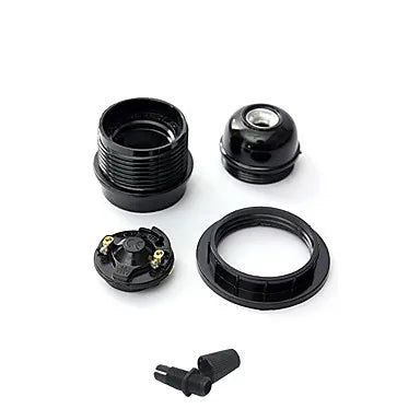 Afralia™ Black E26 E27 Socket Lamp Holder 110v-220v Bulb Fitting Light Base Plastic