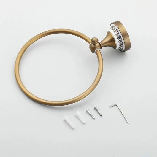 Afralia™ Antique Bronze Towel Ring – Solid Brass Wall Mounted Holder for Bathroom