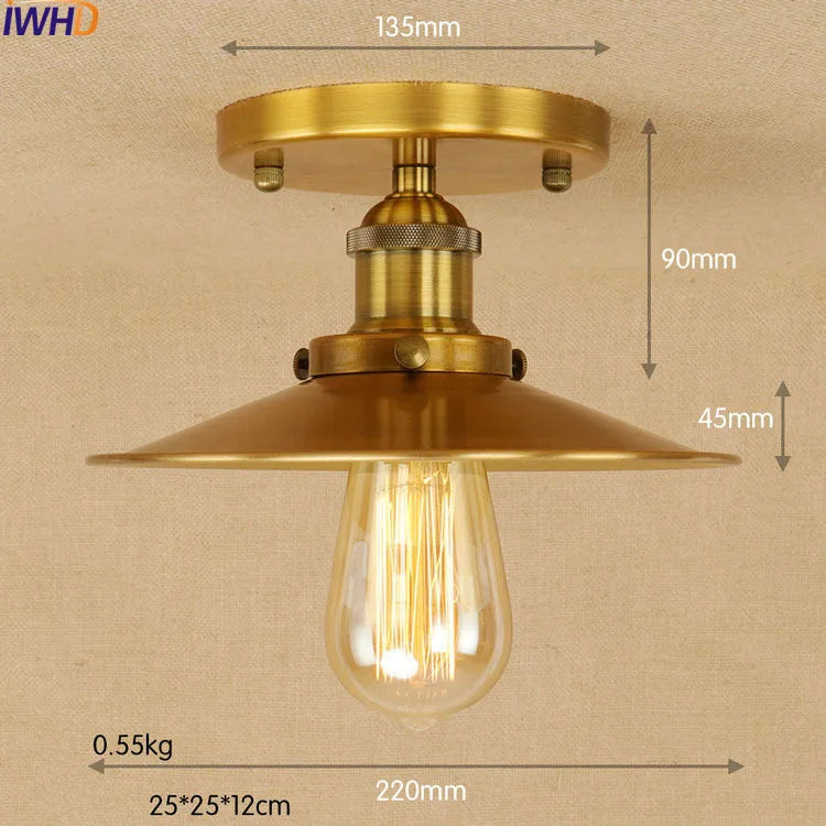 Afralia™ Copper Edison LED Ceiling Light: Vintage Industrial Loft Style Fixture