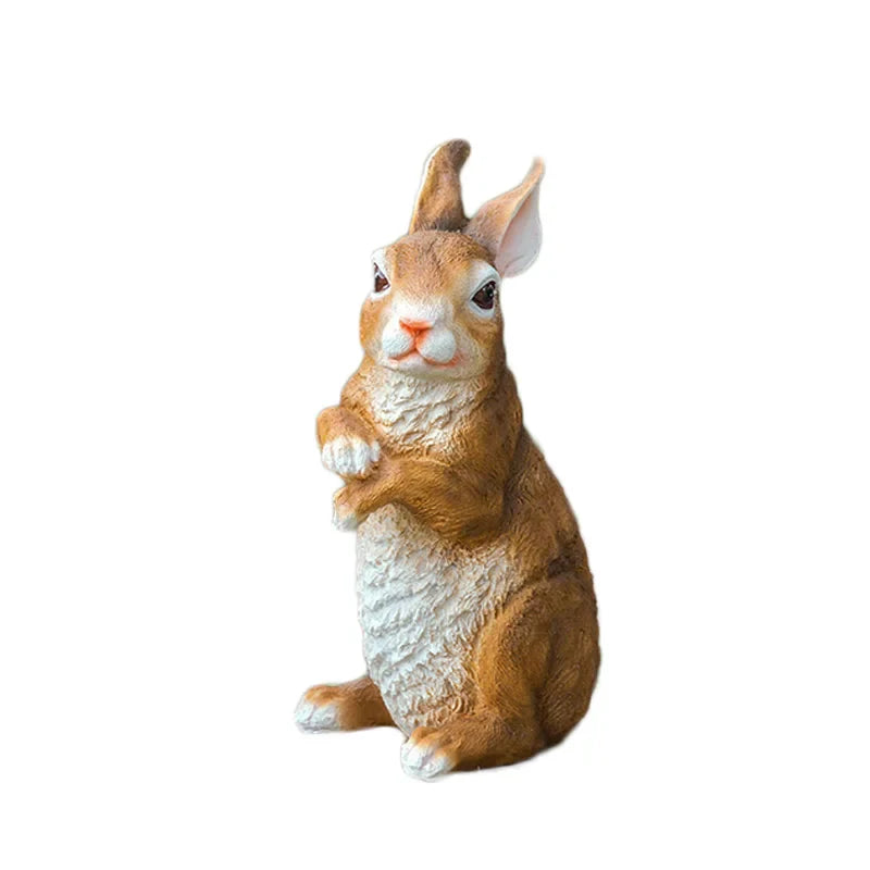Afralia™ Resin Rabbit Garden Sculpture décor for Outdoor Patio and Home Landscape