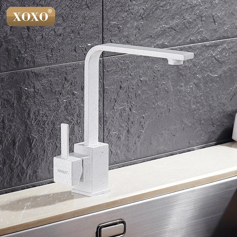 Afralia™ Polished Black Brass Swivel Kitchen Faucet 360° Rotating Mixer Tap