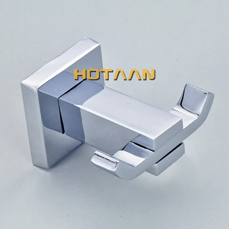 Afralia™ Stainless Steel Chrome Square Robe/Clothes Hook Bathroom Accessories