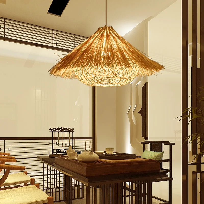 Afralia™ Rattan Bird's Nest Pendant Lights for Restaurant and Bedroom