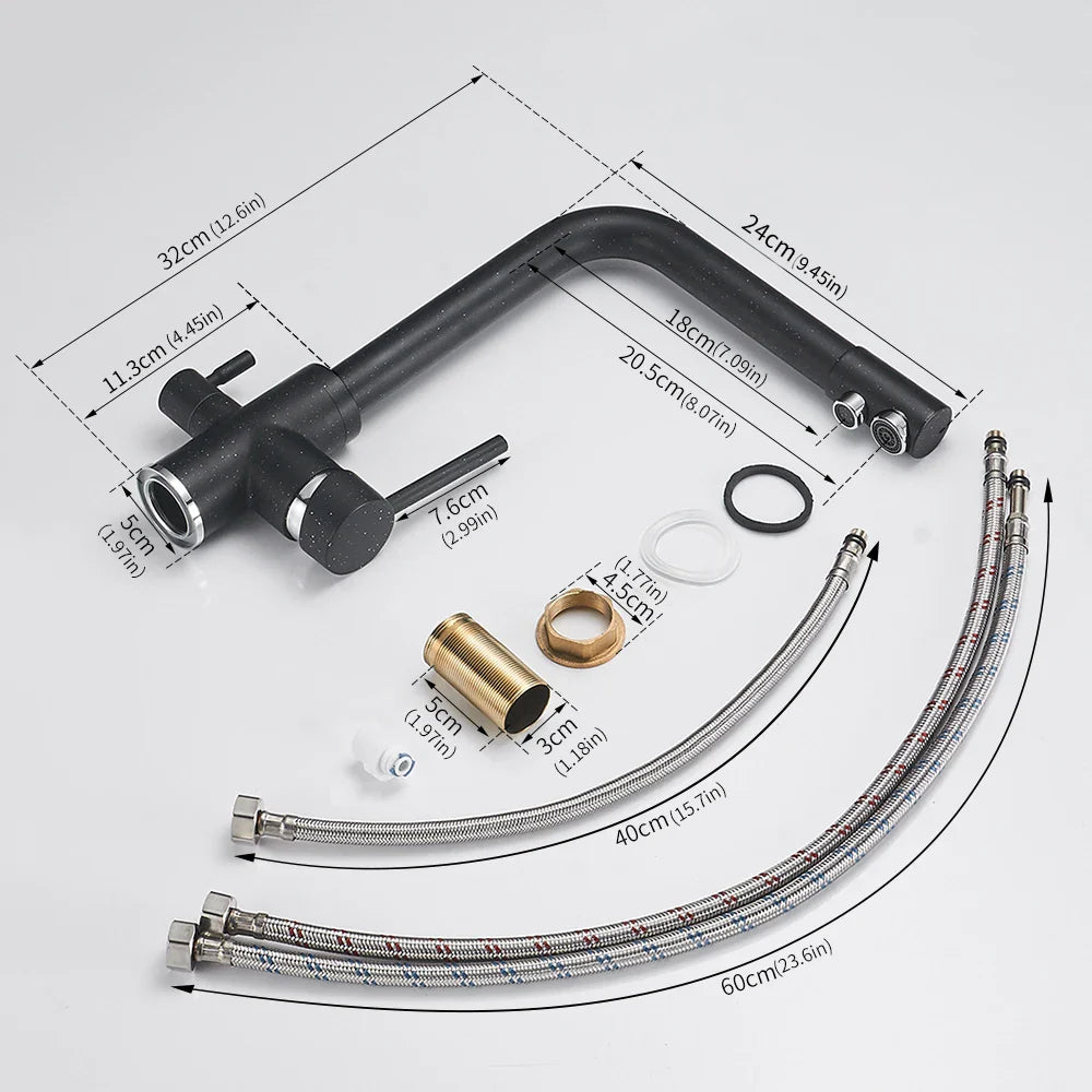 Afralia™ Kitchen Faucet with Water Purification Features - Deck Mounted 360 Rotation