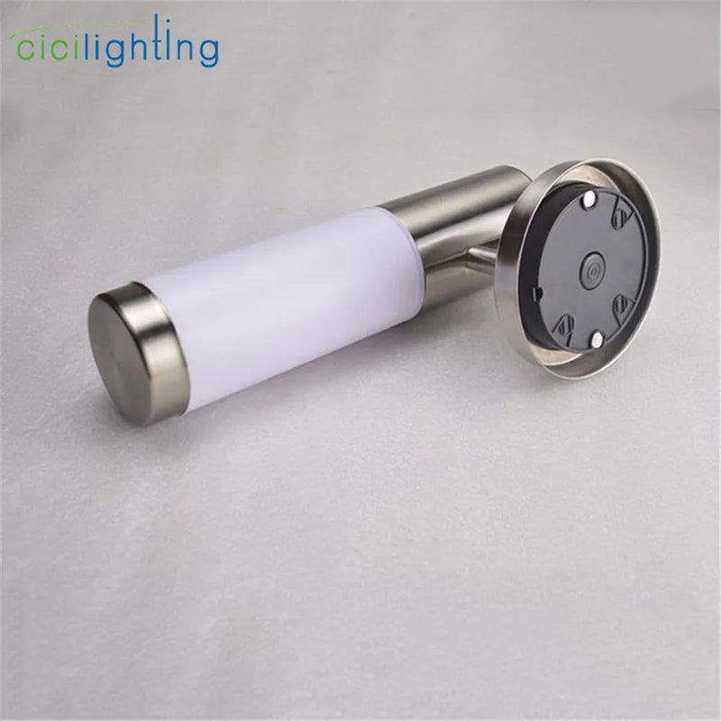 Afralia™ Outdoor Stainless Steel LED Wall Light with Milky Lampshade