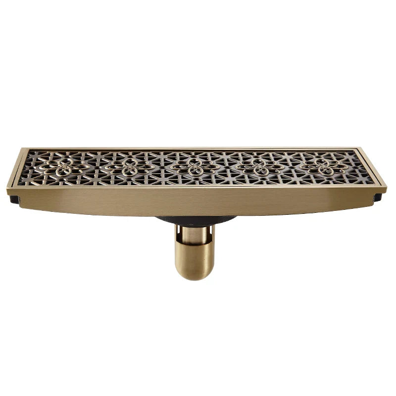 Afralia™ Euro Antique Brass Art Carved Floor Drain Cover DL8547