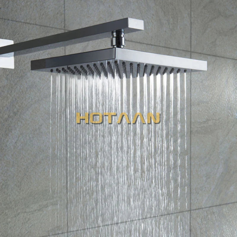 Afralia™ Brass Lanos Rain Shower Set, Bath Mixer Wall Tap for Hotels