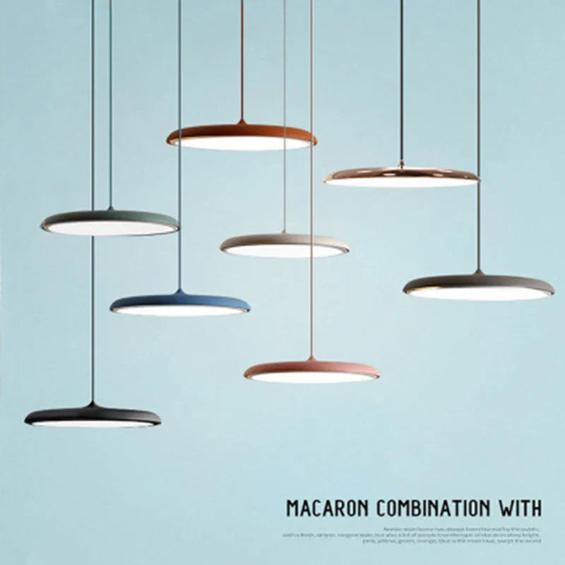 Afralia™ Macaron Acrylic UFO Pendant Lights for Restaurant Cafe Hotel Bedroom