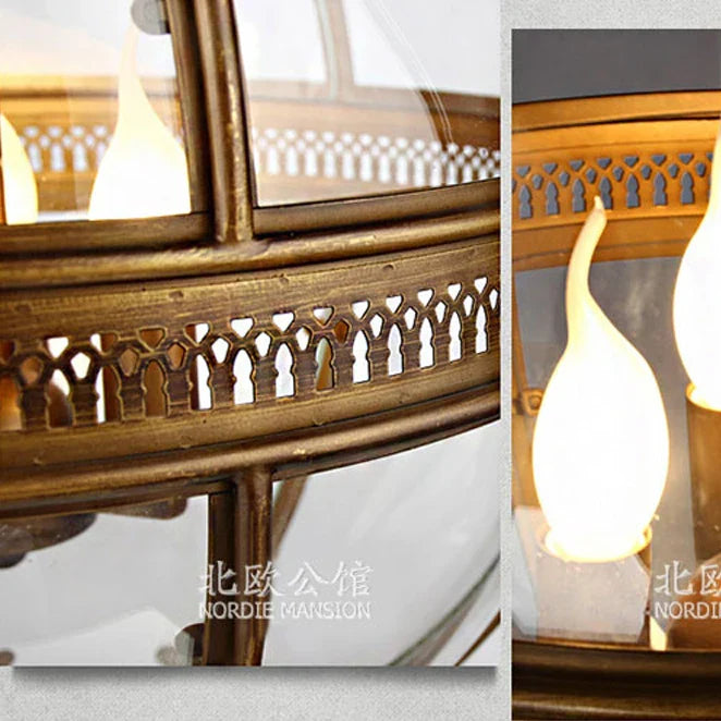 Afralia™ Bronze Black Glass Globe Chandelier for Foyer