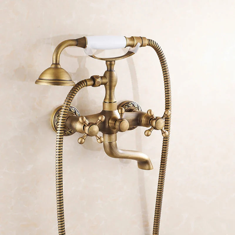 Afralia™ Waterfall Wall Bath Shower Faucet Set with Mixer for Bathroom Sink