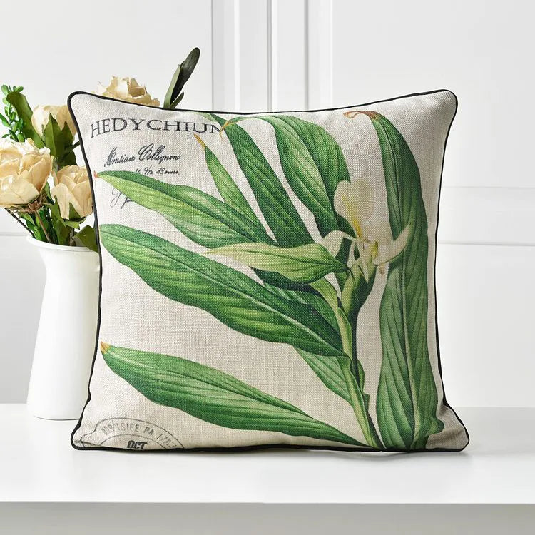 Afralia™ Floral White Lily Crinum Moorei Linen Pillow Cover 45x45cm/30x50cm