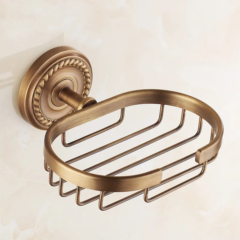 Antique Brass Wall Mounted Soap Basket Holder Bathroom Accessories Afralia™