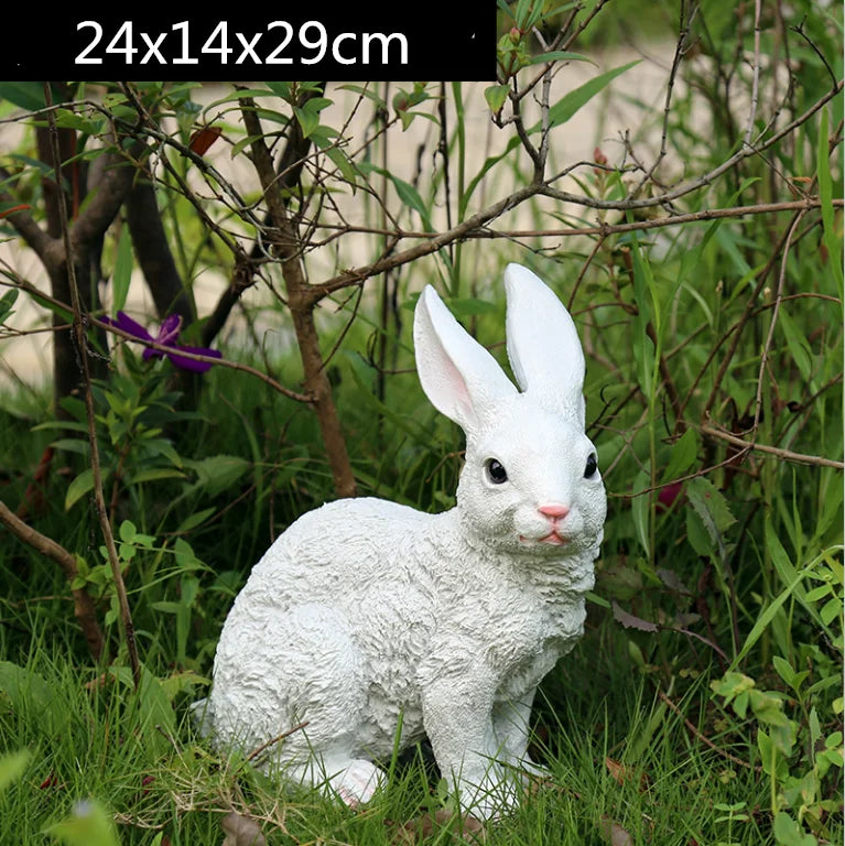 Afralia™ Resin Rabbit Garden Sculpture Miniature Decorative Ornament