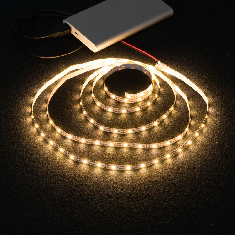 Afralia™ 2835 DC LED Light Strip USB 5V Flexible 50CM - 5M White/Warm TV Background Night Light