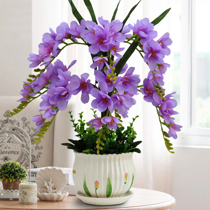 Afralia™ Phalaenopsis Orchid Vase Set - Artificial Flower Home Decoration Bouquet