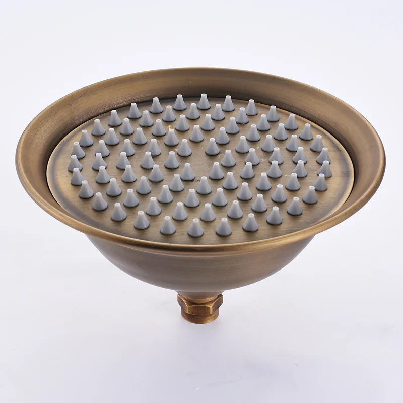 Afralia™ 8" Antique Brass Rainfall Shower Faucet Head for Refreshing Showers