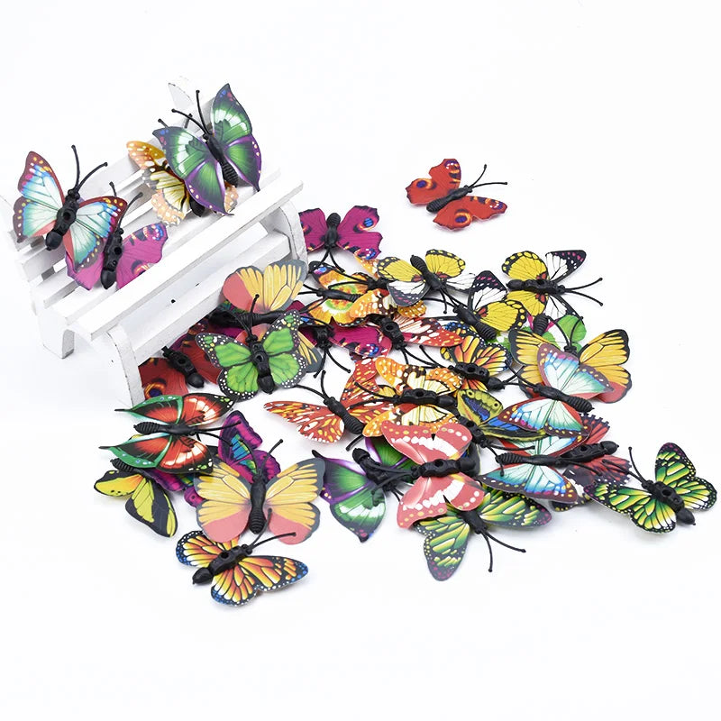 Afralia™ Plastic Butterfly Fridge Sticker Set for Home Decoration and DIY Gifts