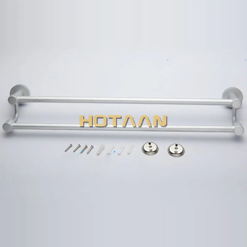 Afralia™ Double Towel Bar: High Quality Aluminium Round Towel Holder for Bathroom