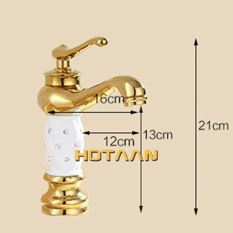 Afralia™ White Brass Bathroom Sink Faucet Hot Cold Mixer Tap Single Handle