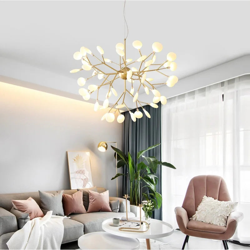 Afralia™ Firefly Tree Branch Ceiling Chandelier for Stylish Home Decor