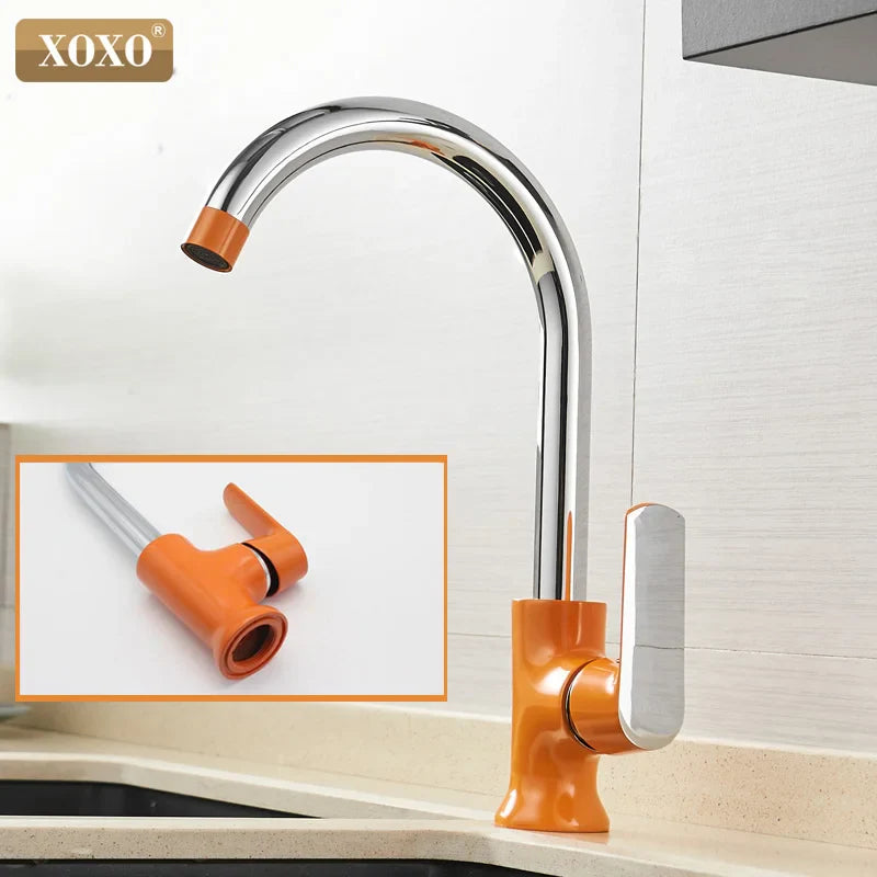 Afralia™ Brass Single Handle Kitchen Faucet Mixer Tap with 360° Rotation
